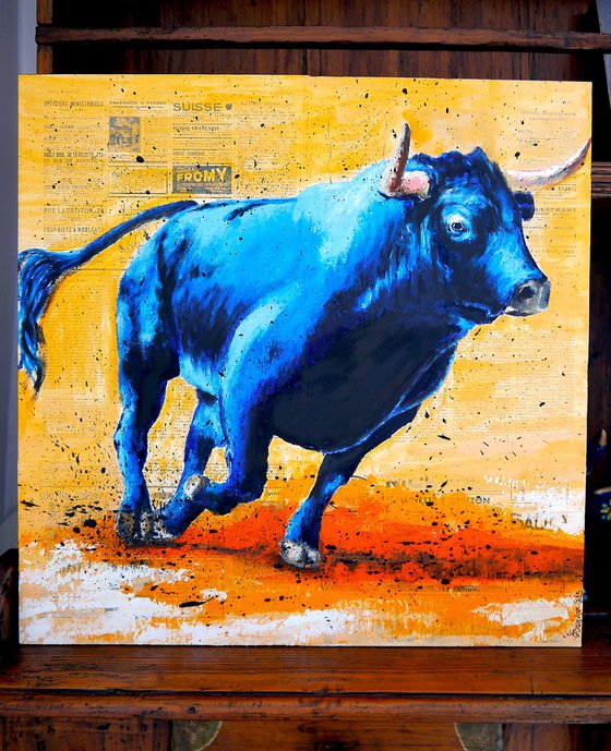 French School Raging Bull 06 1938 - (Large) - READY TO HANG -  HOME - Gift