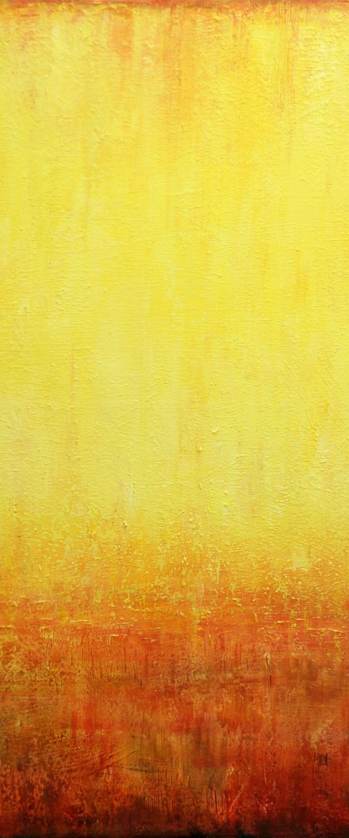 Yellow Abstract Painting IV by Behshad Arjomandi