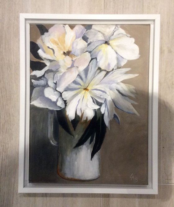White flowers in jug