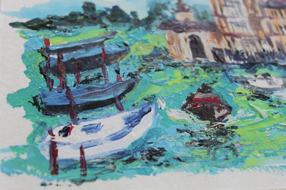 Venice , 2018 - My non-dominant hand series - Travel Series - Acrylic Impressionistic painting