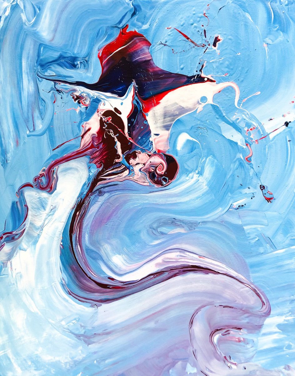 Abstract Acrylic Painting By Jean-Philippe Estebenet, 26 X 32, Subterfuge, Original Artwork