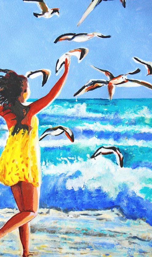 At the beach / 89 x 63.5 cm by Alexandra Djokic