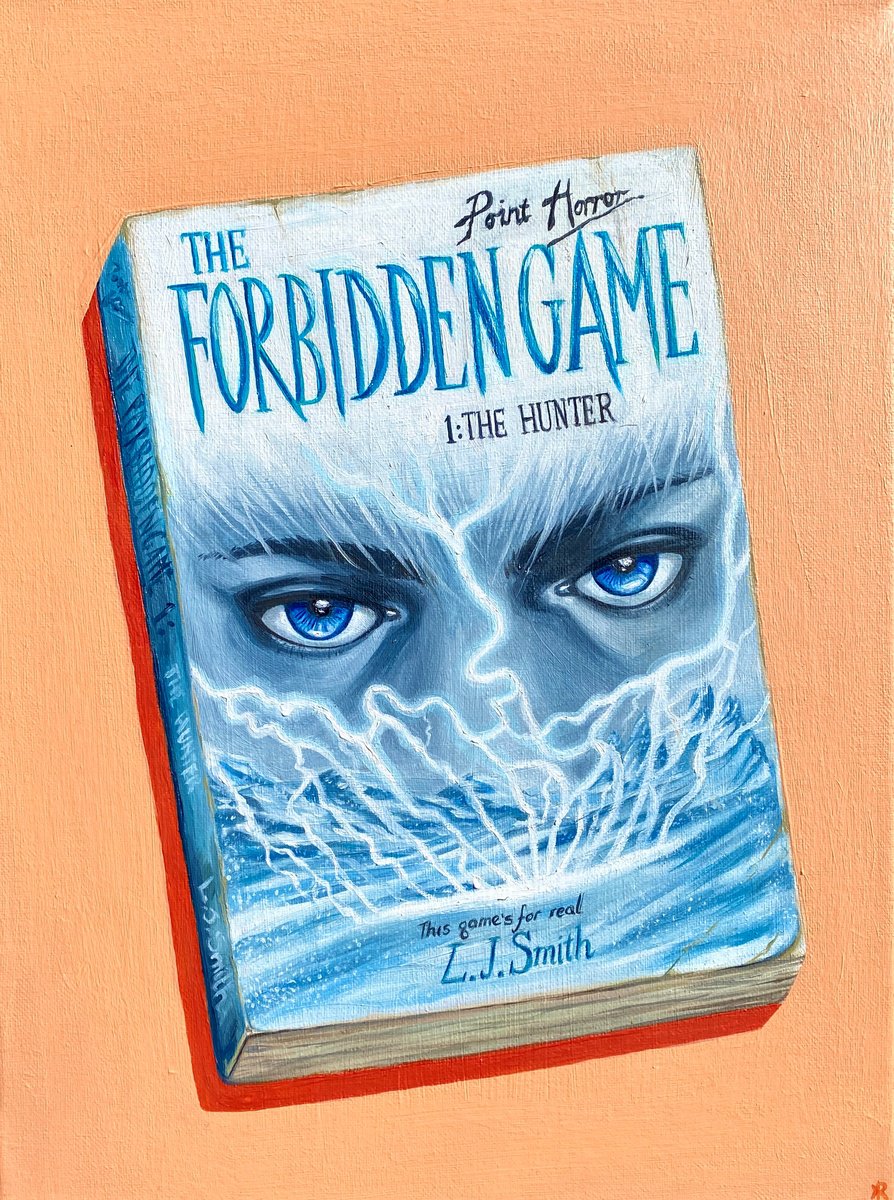 Urban And Pop Still Life Oil Painting By Kate Revill, 12 X 16", Point Horror Nostalgia, Original Artwork