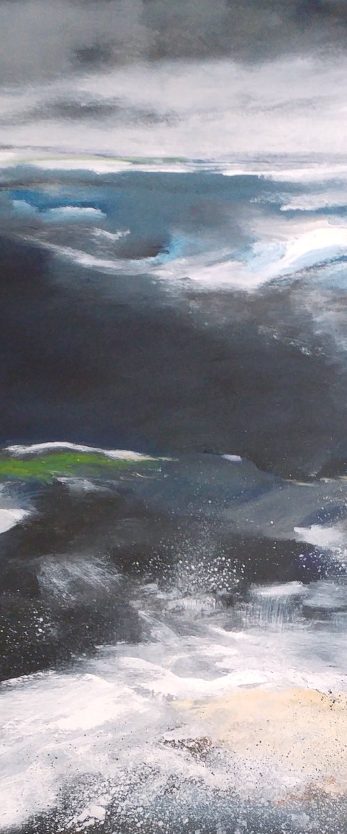 The sea touching the coast (April) by Nelly van Nieuwenhuijzen