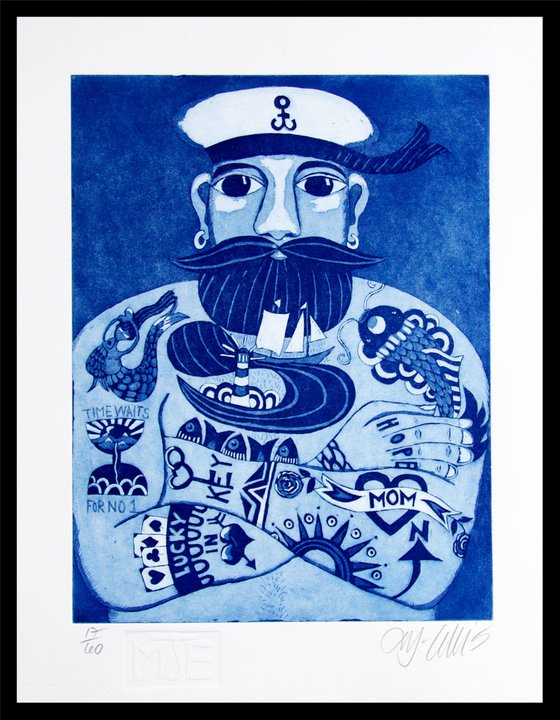 Sailor, aquatint etching
