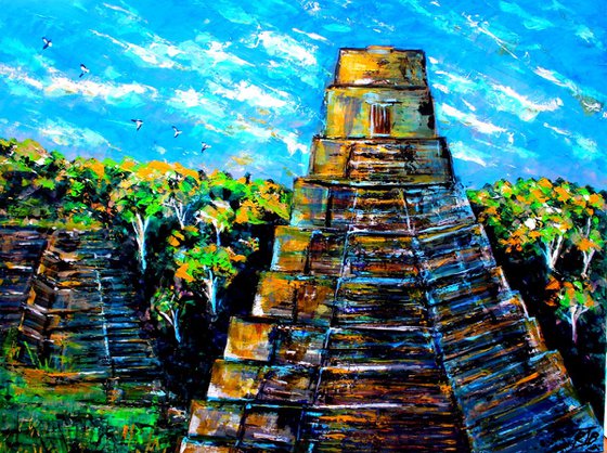 Tikal -Large ( 40" x 30" - 102cm x 76cm) painting