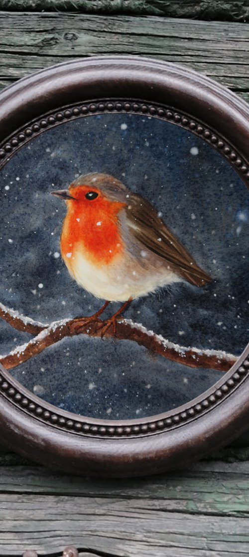 Robin Bird by Olga Beliaeva Watercolour