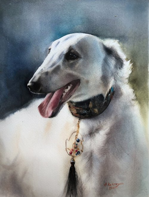 Russian canine greyhound by Irina Kukrusova