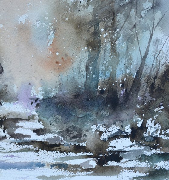 Misty wood  watercolor