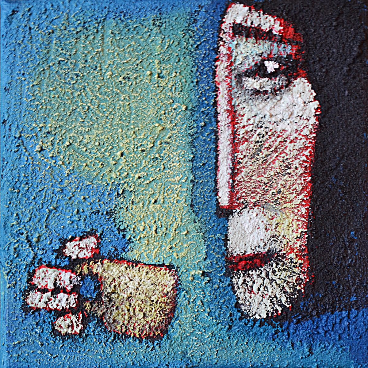 Portrait Acrylic Painting By Zhana Viel, 6 X 6", Cuppa (15X15X2Cm), Original Artwork