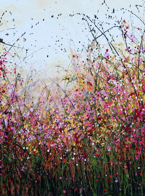 Once Upon A Time  - Super sized original floral landscape by Cecilia Frigati