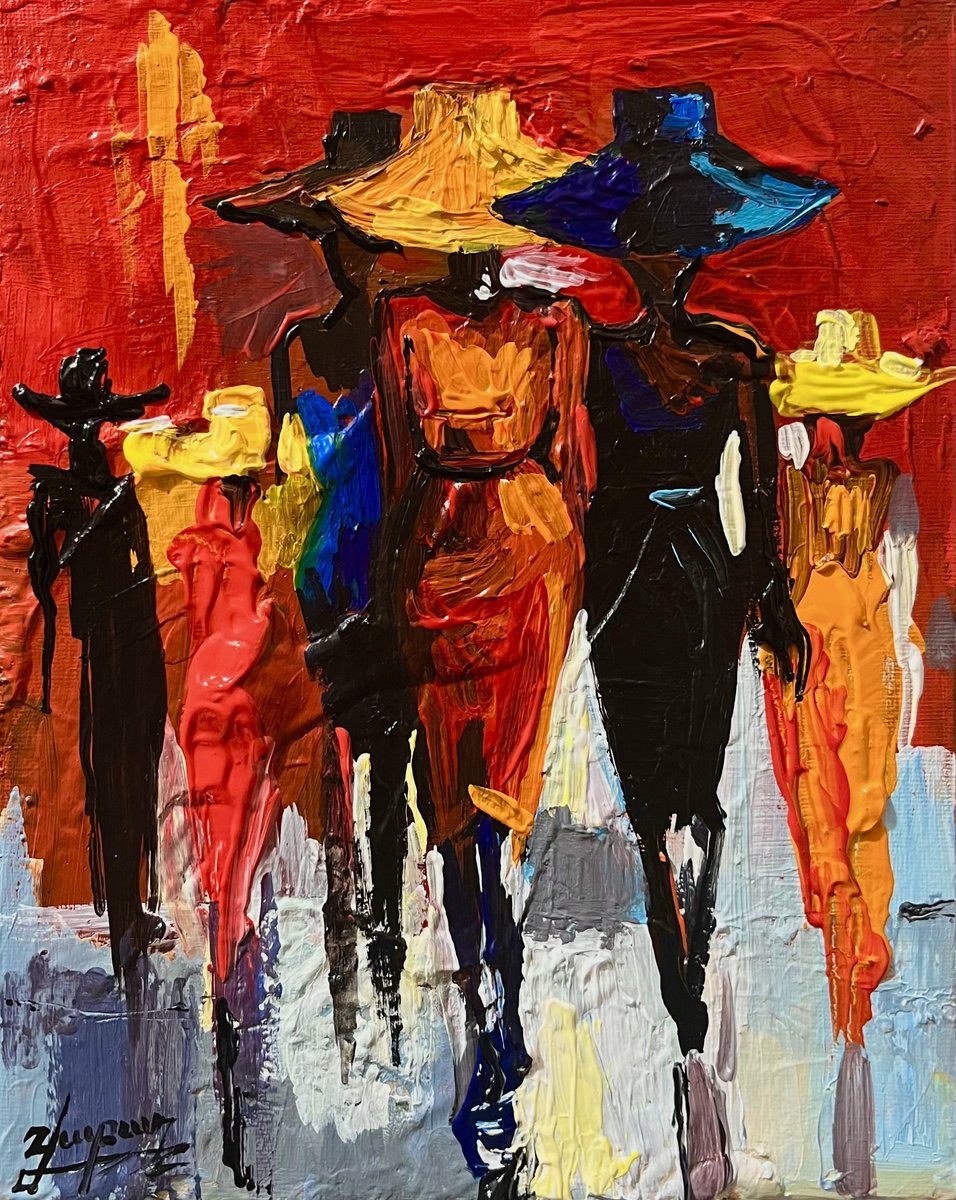 Female Figures In Motion By Vahe Bagumyan, 9 X 12, Artwork For Sale On Artfinder