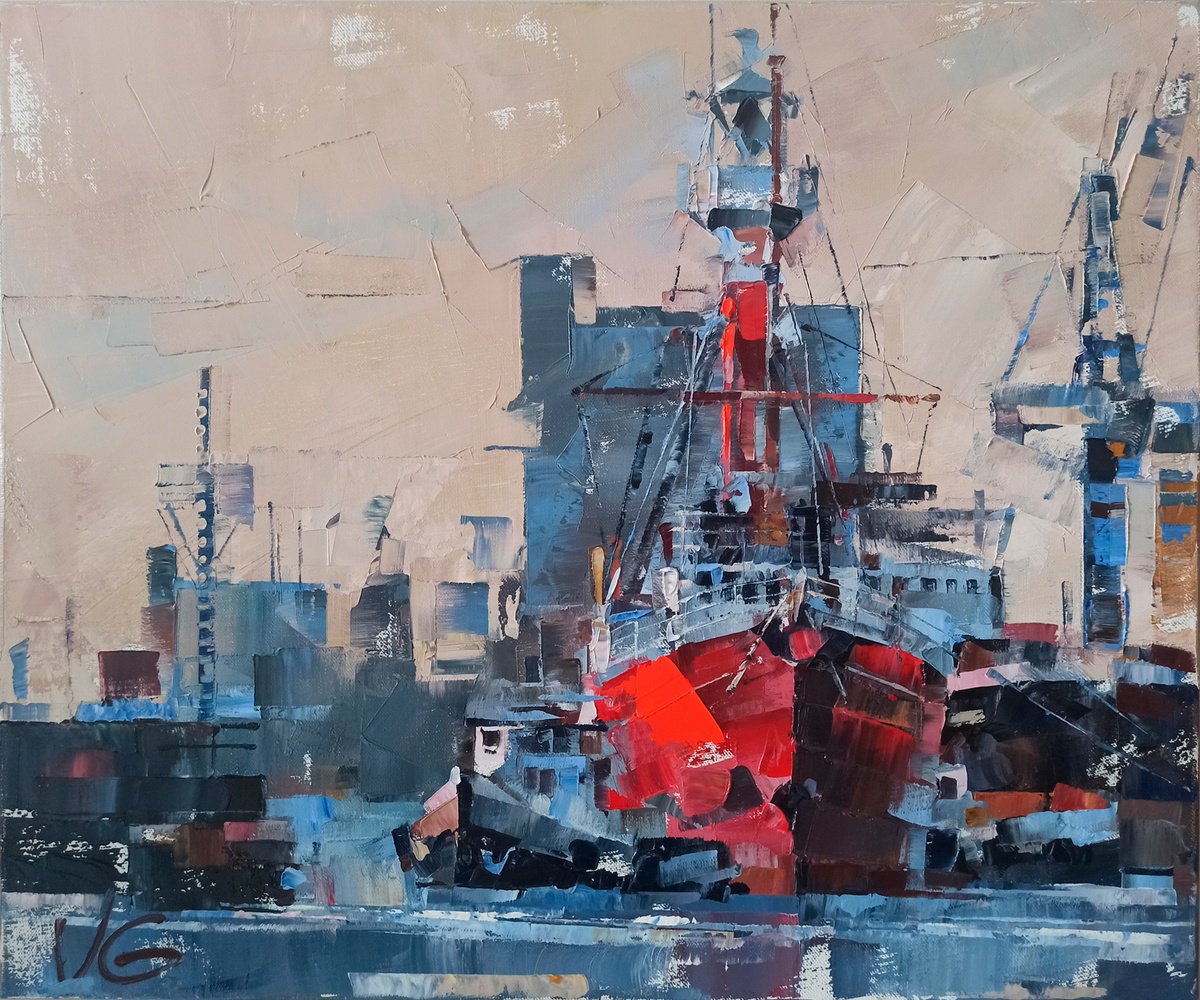 Impressionistic Landscape Oil Painting By Volodymyr Glukhomanyuk, 24 X 20", Amrumbank – Return, Original Artwork