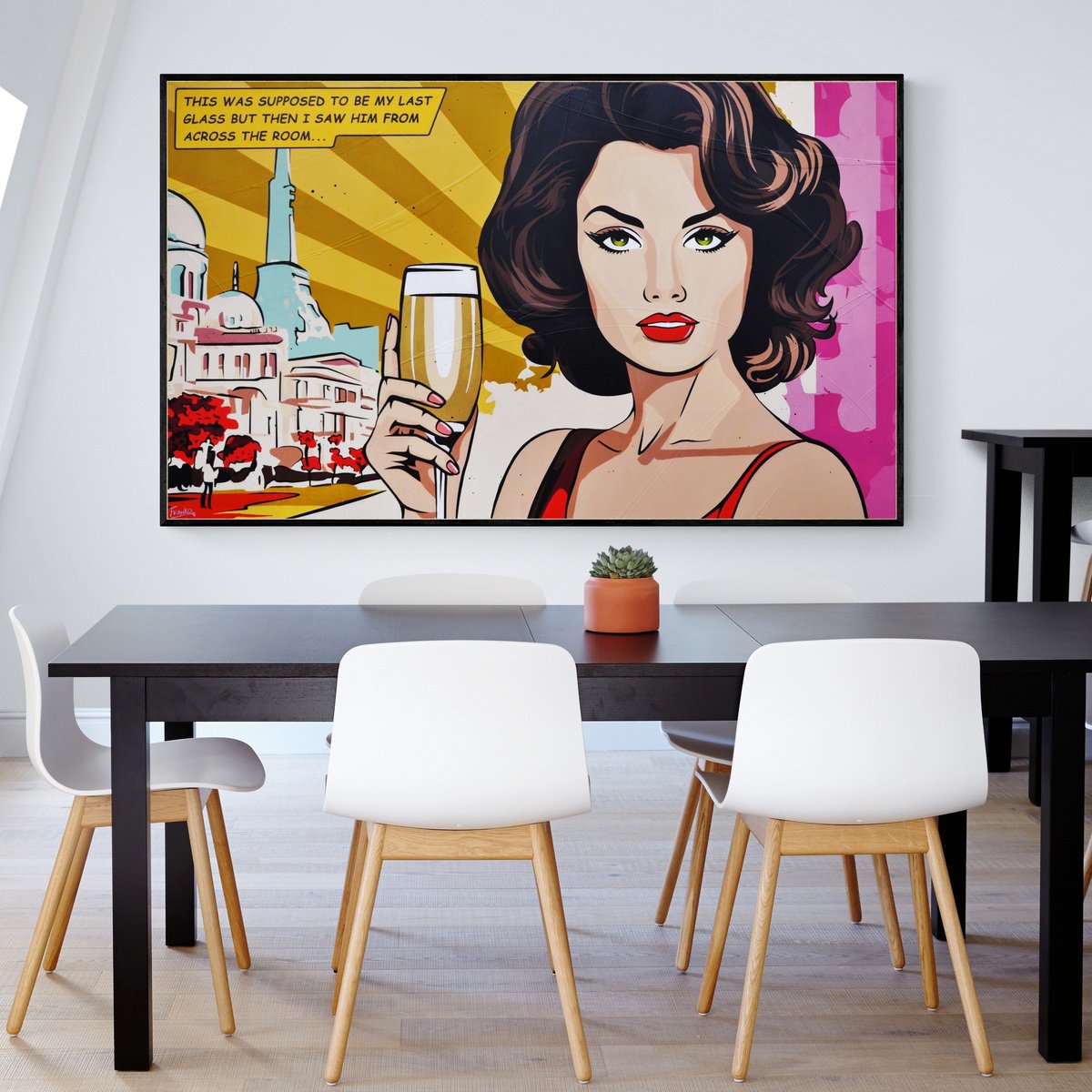 Urban And Pop Portrait Painting By Franko, 79 X 47, My Last Glass, Original Artwork