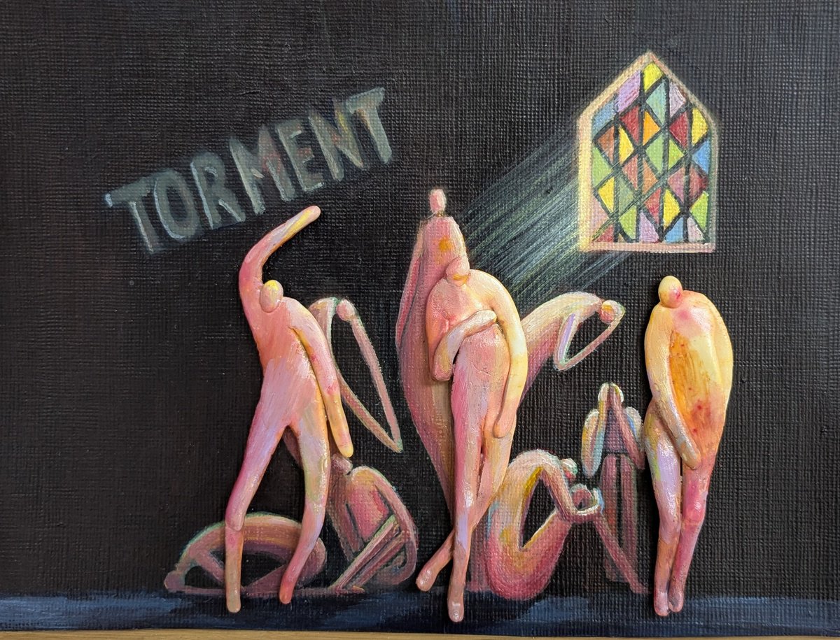 Expressive Collage , Torment 2 By Karen Wilcox, 8 X 6, Artwork For Sale On Artfinder