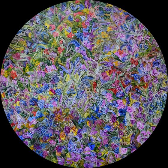 Round Summer Flower Paintings