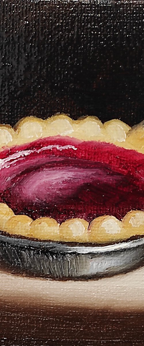 Little Blackcurrant Jam tart still life by Jane Palmer Art