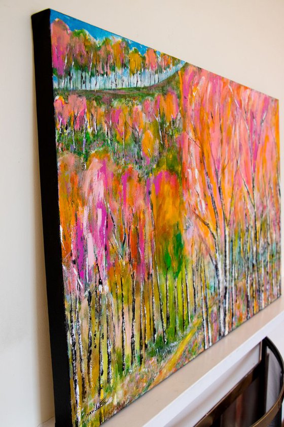Woodland, Original abstract painting, texture, Ready to hang by WanidaEm