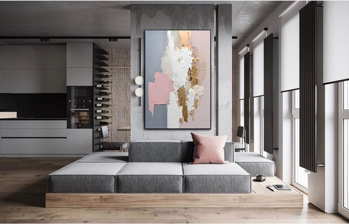Blush Pink City Square In Golden Hour By Indie Ru, 39 X 59, Artwork For Sale On Artfinder