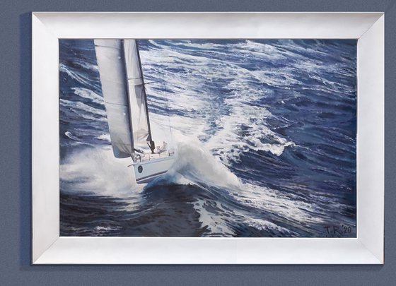 YACHT IN A GALE