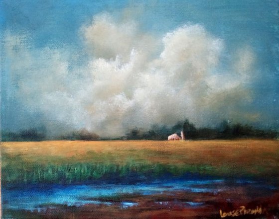 Across The Field 8x10 Acrylic Painting