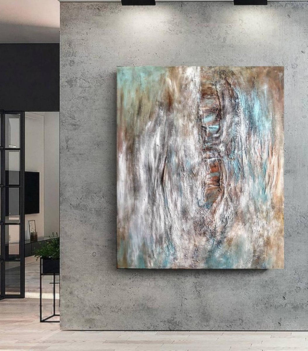 Flashes of optimism 100x120cm Abstract Textured Painting by Alexandra Petropoulou