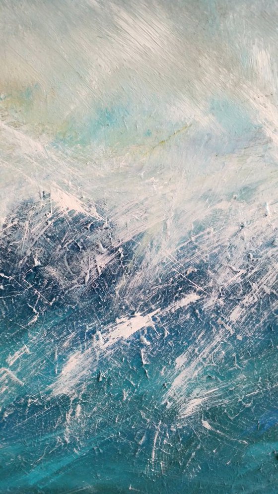 Wild Water 5 - surf, wave, seascape abstract, Modern Art Office Decor Home