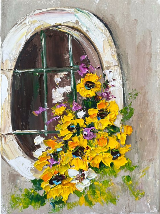 Window with yellow Flowers