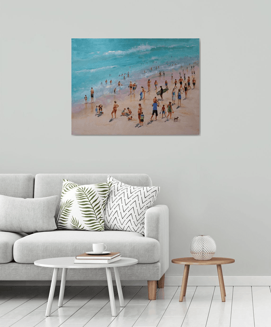 Summertime beach 40x28 in