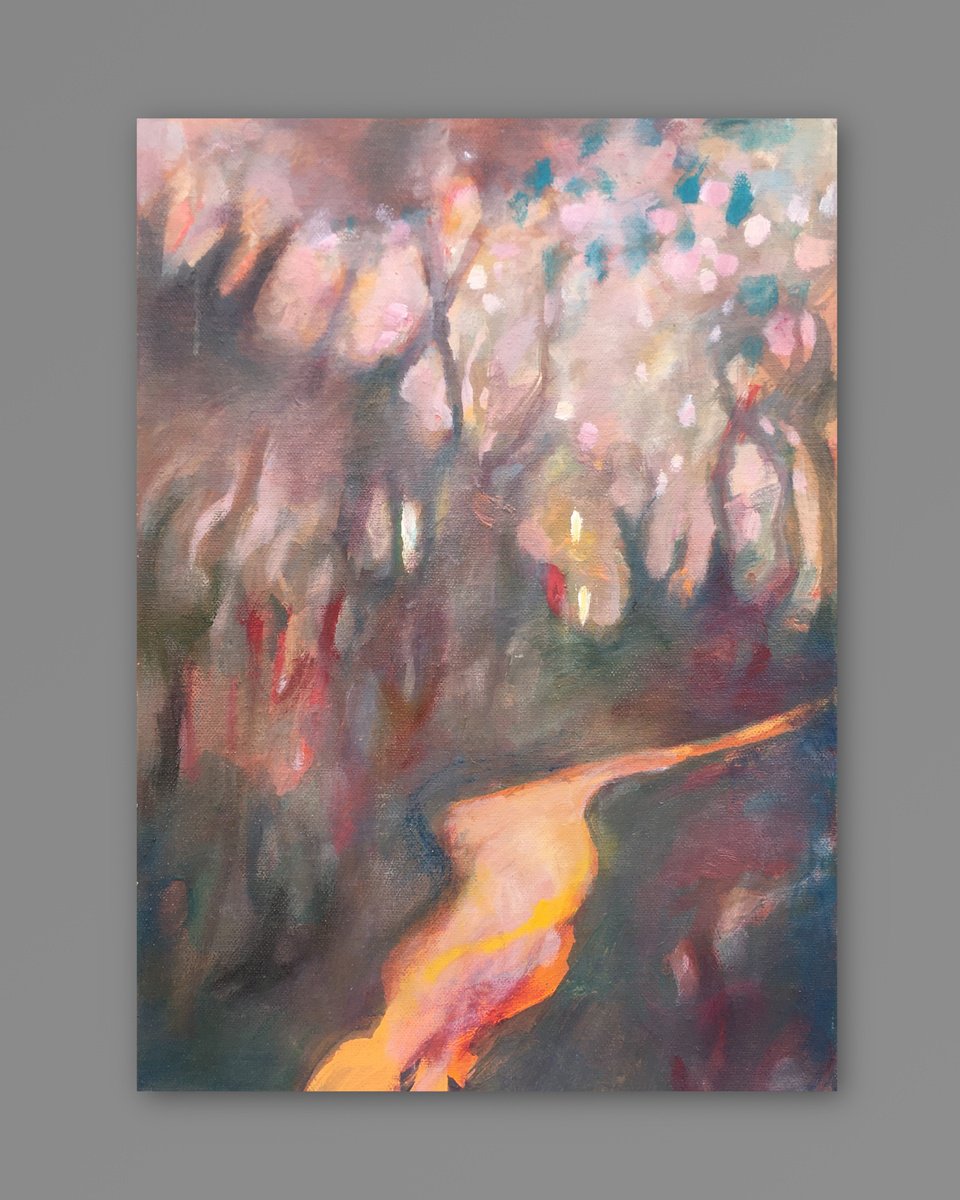 Impressionistic Landscape Oil Painting By Guy Pickford, 11 X 15, Lost In The Magic, Original Artwork