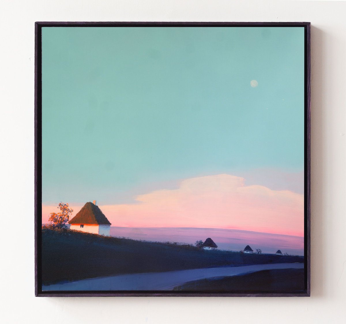 Impressionistic Landscape Acrylic Painting By Bohdan Katolyk, 28 X 28, Sunrice, Original Artwork