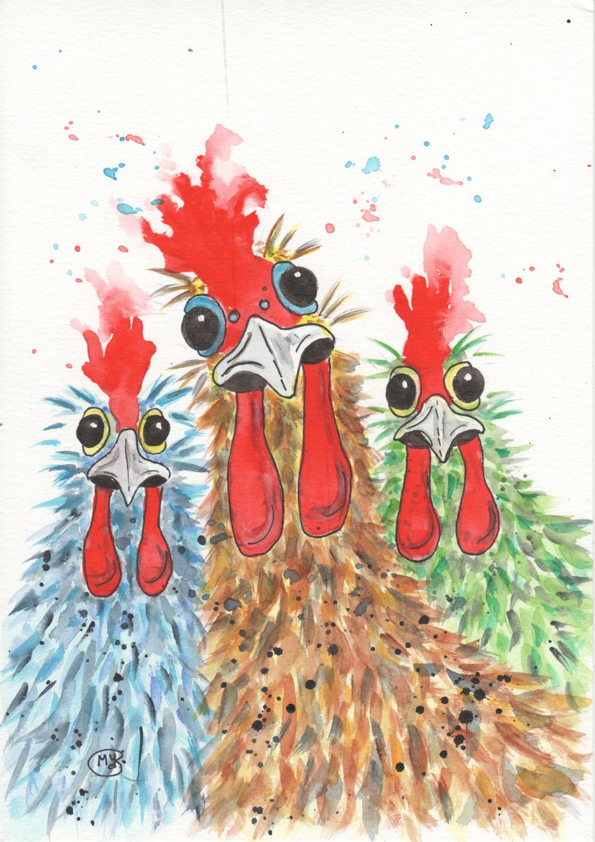 Chicken Girls. Chickens, Roosters by MARJANSART