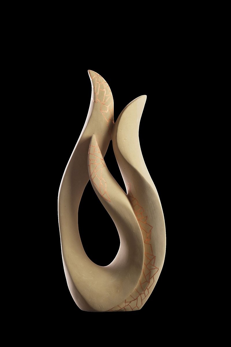 Abstract Stone Sculpture By Andrea Serra, 15 X 33, Arbor Vitae, Original Artwork