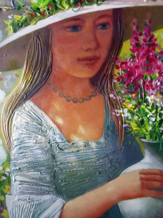 Girl with a bouquet