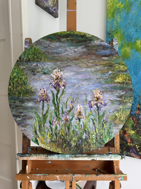 Irises by the Pond
