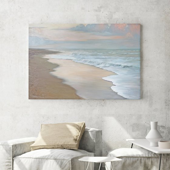 "Sea vibes 5" Blue beige landscape art