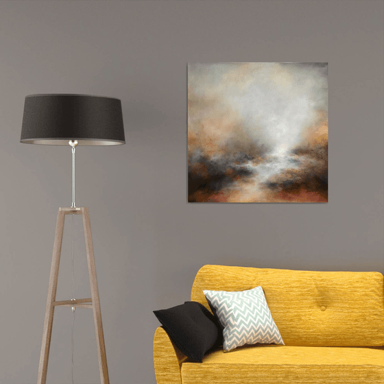 Calm emotions 70X70cm - GOLD PARTICLES 70X70CM DECOR MODERN URBAN ART OFFICE ART HOME DECOR GIFT IDEA ORIGINAL ACRYLIC PAINTING LANDSCAPE GIFT (2020)