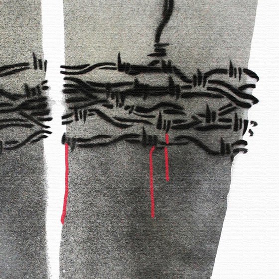 Barbed wire stockings (on gorgeous watercolour paper).