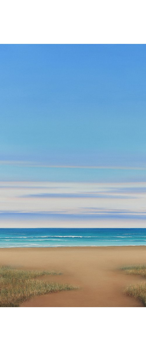 Walk to the Beach - Blue Sky Seascape by Suzanne Vaughan