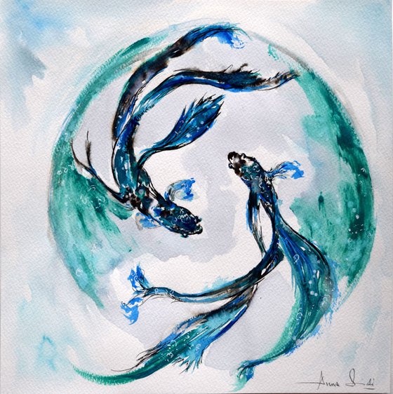 Koi fishes/ Watercolor