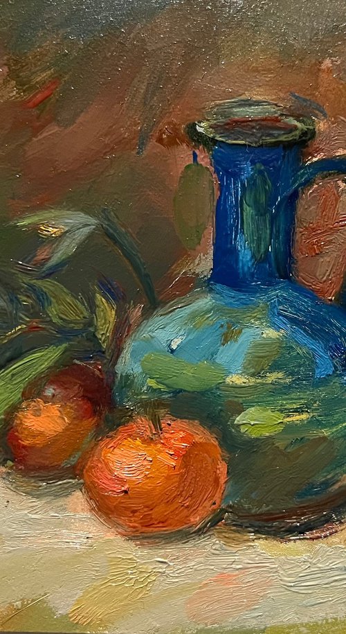 Clementines Tangerines still life oil painting by Roman Sergienko