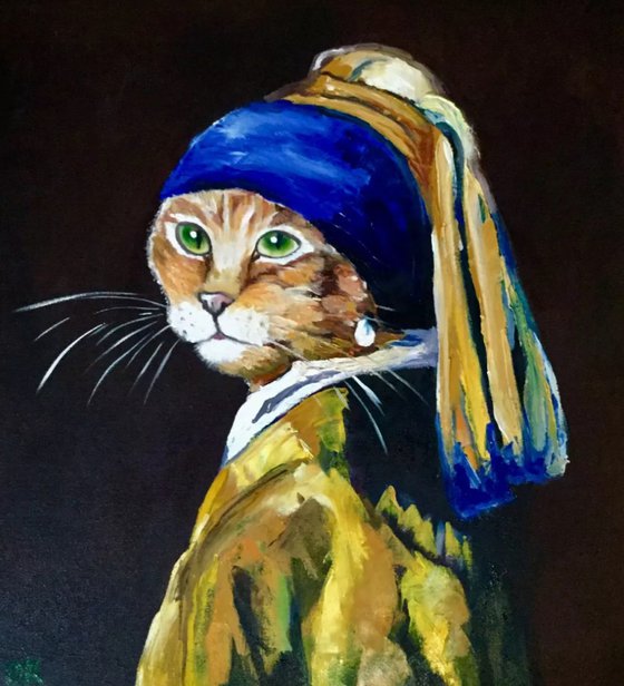 Cat with the pearl earring