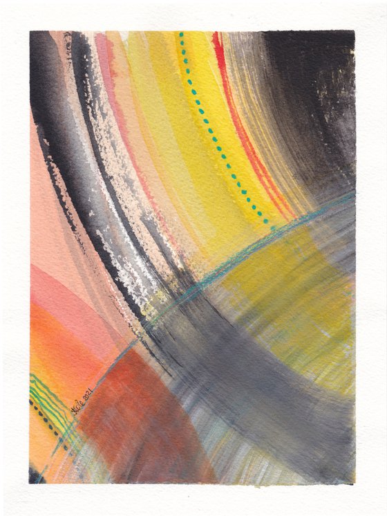 Speedway 1 - Original Abstract Watercolour Painting 6" x 8" by Black Artist Stacey-Ann Cole