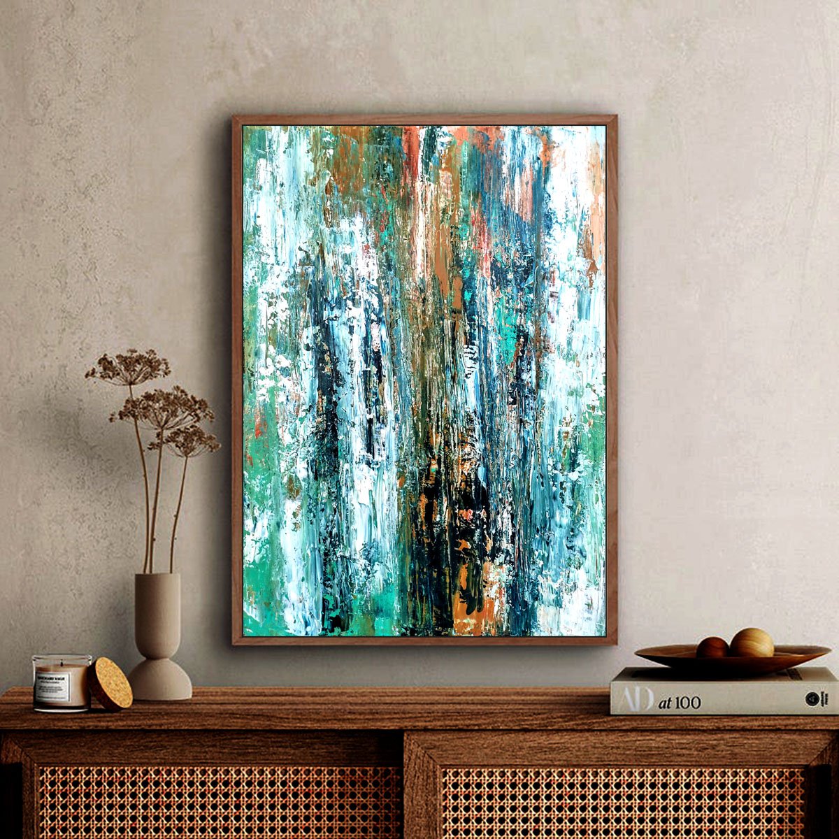 Abstract Painting By Alexandra Petropoulou, 20 X 28, Lines, Original Artwork