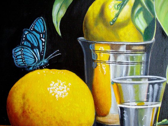 Lemons with butterflies