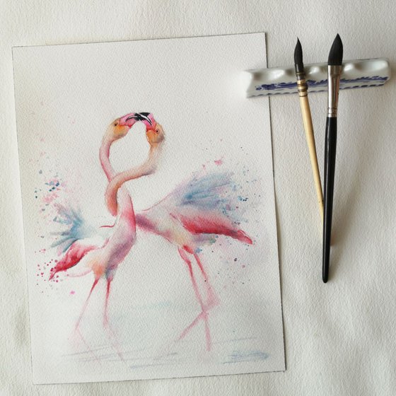 Flamingo in love