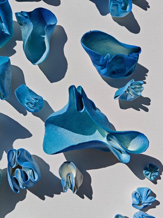 Whimsical Impermanence, blue #3 (24"x48")