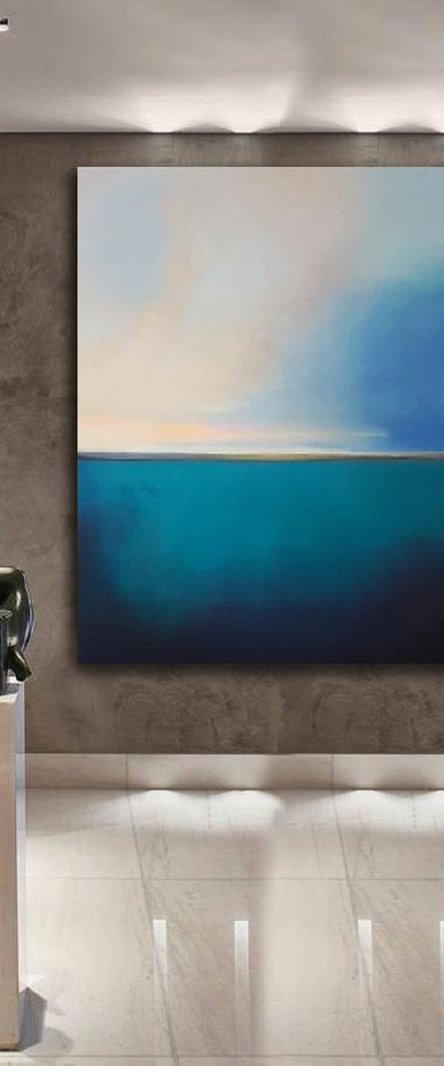 Seascape painting Tender sea / Original artwork by Larissa Uvarova