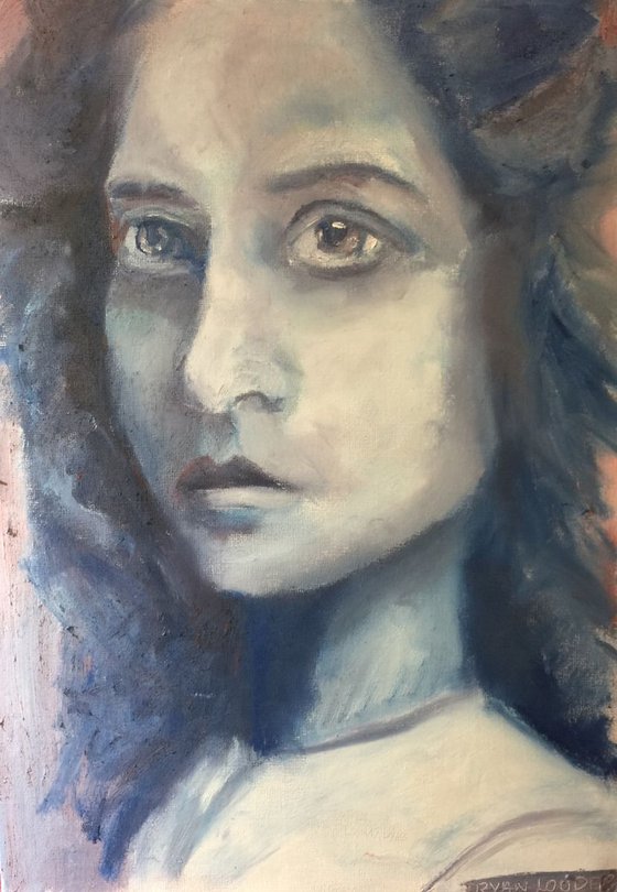Portrait of a Girl Oil On Canvas Paper 9x12