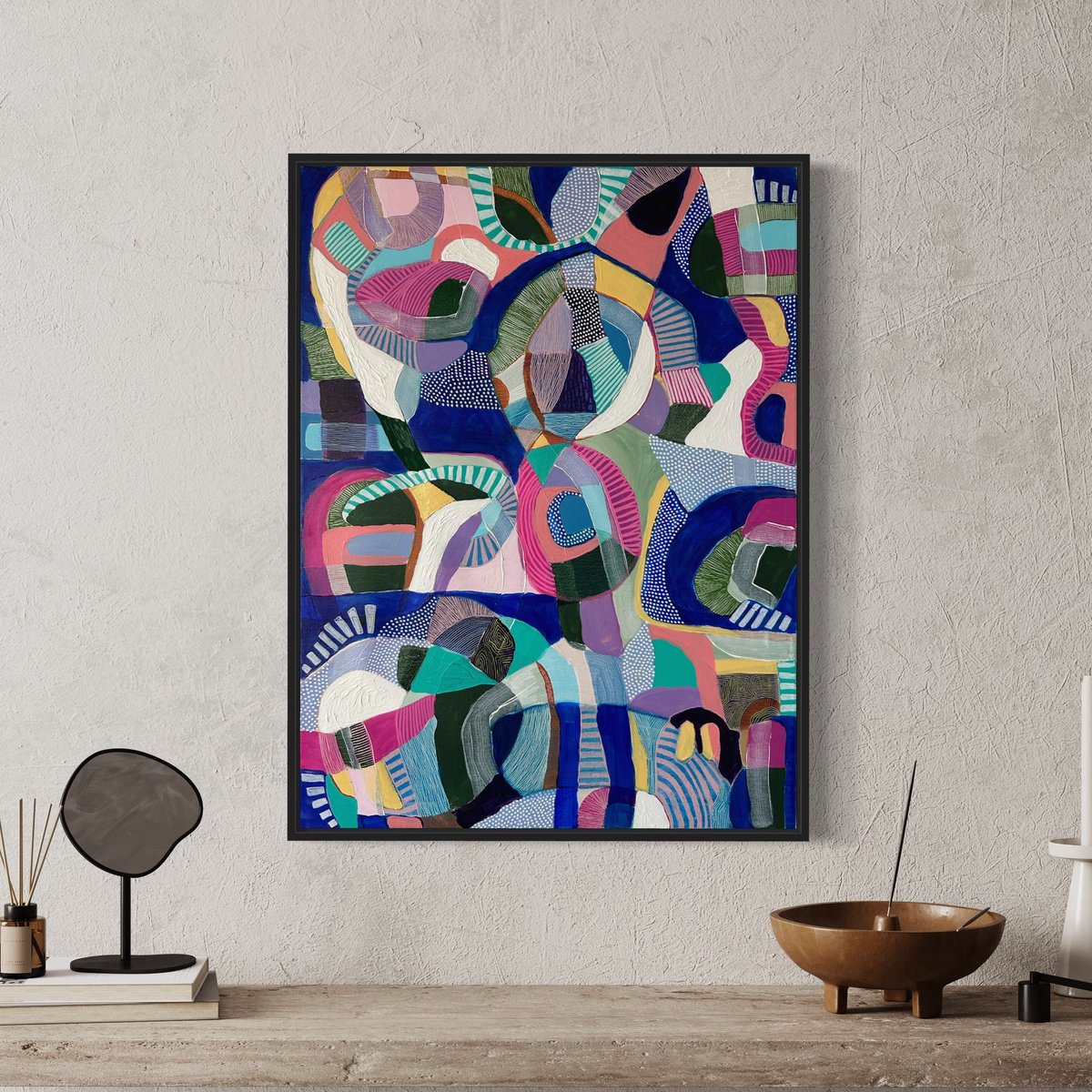 Abstract Painting By Samantha Malone, 24 X 31", Undergrowth, Original Artwork